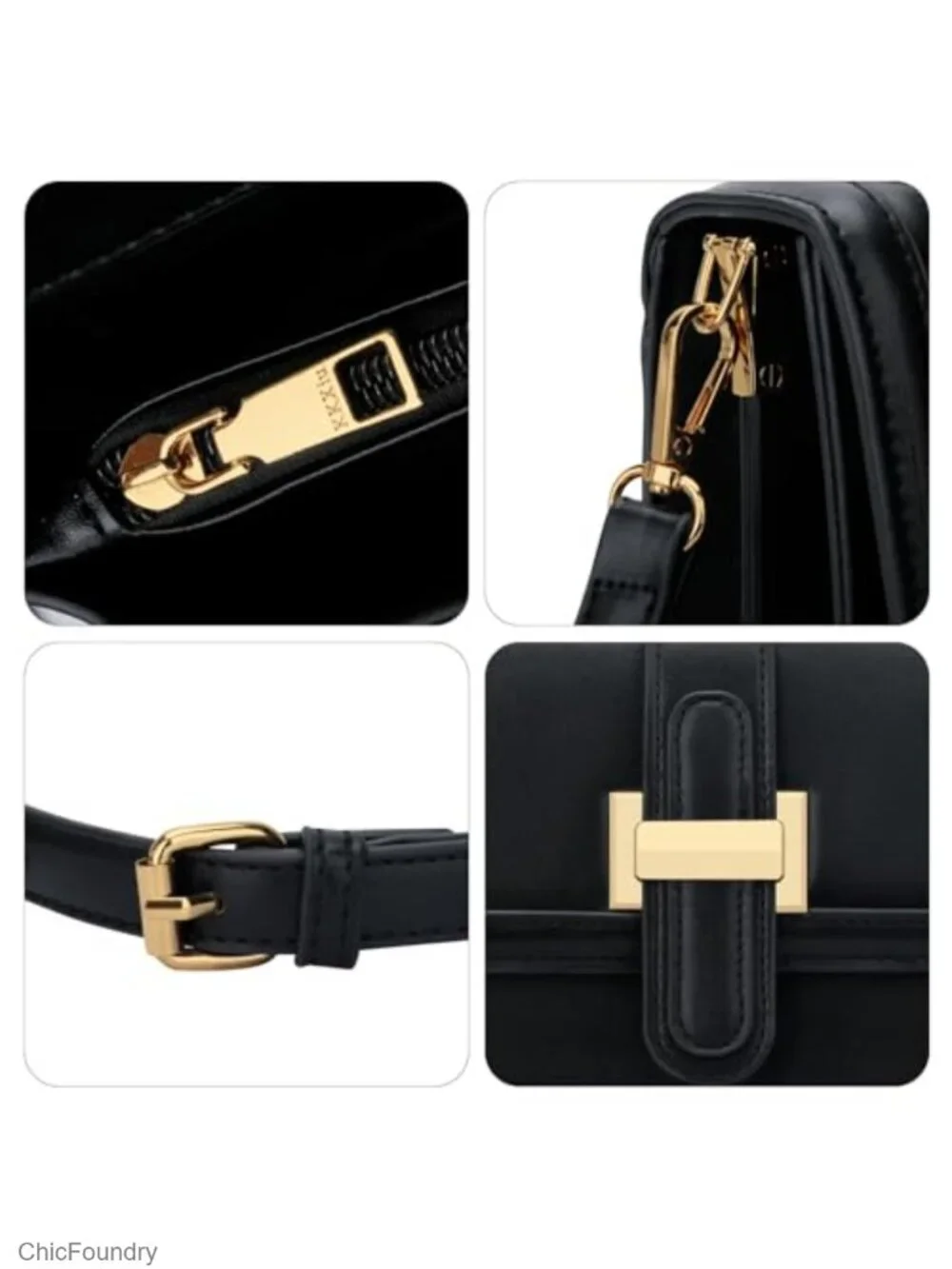 PU Leather Crossbody Bag with Top Handle - Detachable Strap Handbag